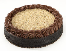 Creamy New York style chocolate fudge cheesecake, topped with traditional German chocolate icing made of pecans, brown sugar and coconut.